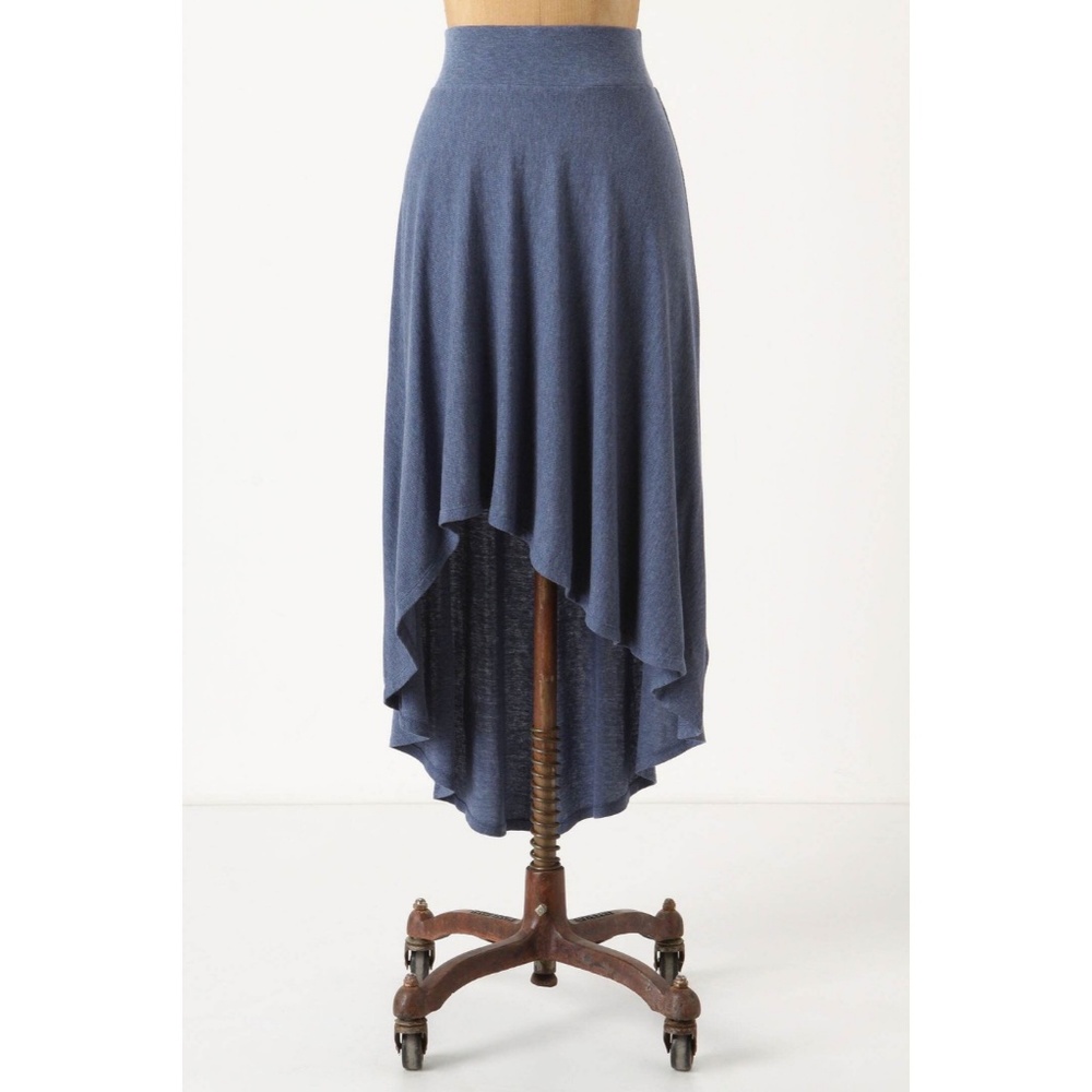 Anthropologie Bordeaux Knit High-Low Skirt